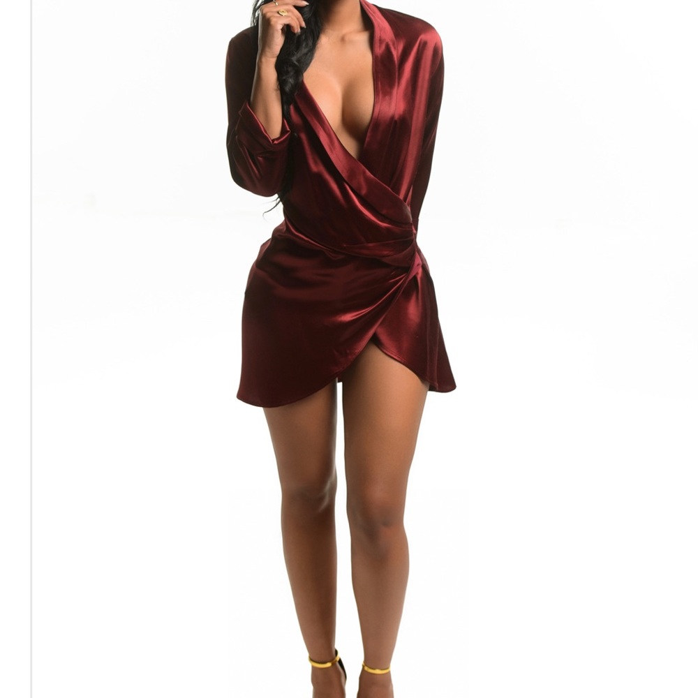 Satin wrap dress